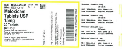 Label (Label Meloxicam Tabs 15mg  Bpi(10544 555 30) Unichem(29300 125 10) Rev3)